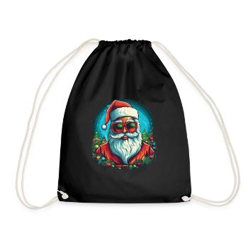 Funny Santa Claus for Christmas - Drawstring Bag - black - Front
