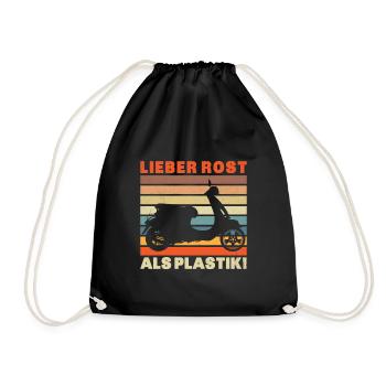Lieber Rost als Plastic Vinatge - Turnbeutel - Schwarz - Vorne