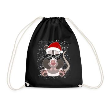 Cool Christmas Dax Sunglasses Snowflakes - Drawstring Bag - black - Front