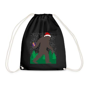 Christmas Gnome Gift Bearer Festive - Drawstring Bag - black - Front