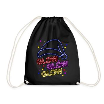 Glow Glow Glow Chapeau de Père Noël lumineux - Sac de sport léger - noir - Devant