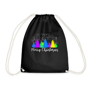 Forêt de sapins colorés Glowly Night Art - Sac de sport léger - noir - Devant