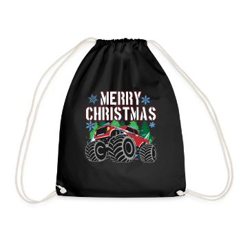 Weihnachtstruck Festliche Fahrt Geschenk - Turnbeutel - Schwarz - Vorne