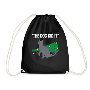 Chat espiègle culpabilité sur cadeau de chien - Sac de sport léger - noir - Devant