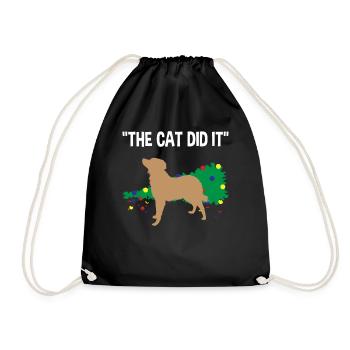 Guilty Dog Cat fait des farces à Noël - Sac de sport léger - noir - Devant