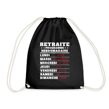 Retraite programme hebdomad retraite rigolo - Sac de sport léger - noir - Devant