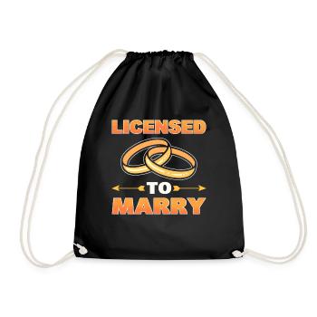 Licensed To Marry Wedding Officiant Officiating - Drawstring Bag - black - Front