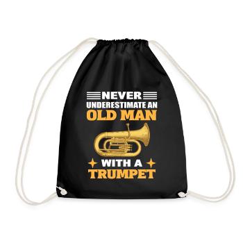 Ne sous-estimez jamais un vieil homme avec une trompette - Sac de sport léger - noir - Devant