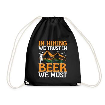 Hiking Hiker Nature Trekking Outdoor Mountaineerin - Drawstring Bag - black - Front