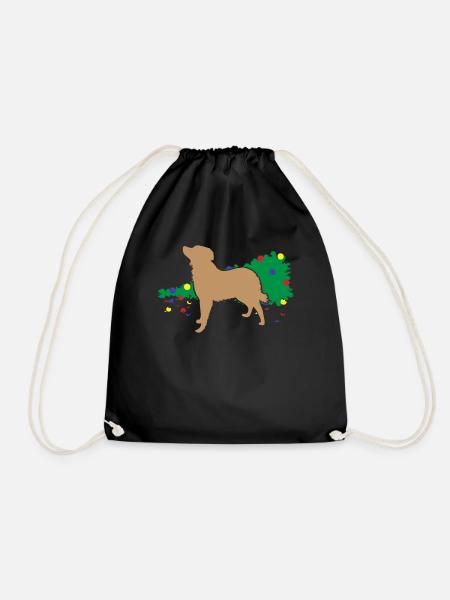 Chaos Hund Weihnachtsbaum Umfall Spaß - Turnbeutel - Schwarz