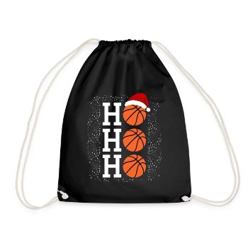 Schneeball trifft Basketball H Weihnachtszauber - Turnbeutel - Schwarz - Vorne