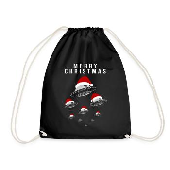 Joyeux Noël UFO Père Noël chapeau Fun - Sac de sport léger - noir - Devant