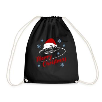 UFO Bonnet Joyeux Noël Galactic Fun - Sac de sport léger - noir - Devant