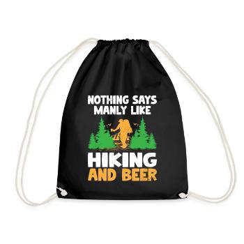 Hiking Hiker Nature Trekking Outdoor Mountaineerin - Drawstring Bag - black - Front