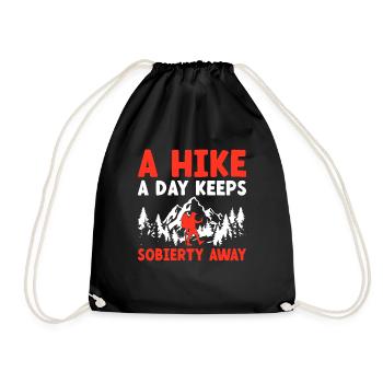 Hiking Hiker Nature Trekking Outdoor Mountaineerin - Drawstring Bag - black - Front