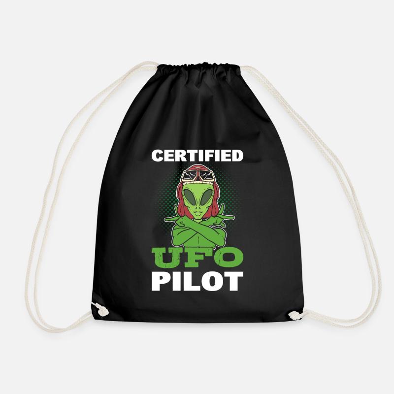 Certified UFO Pilot UFO Alien Hunter - Turnbeutel - Schwarz
