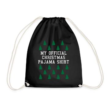 Christmas Forest Official Pajama Shirt - Drawstring Bag - black - Front
