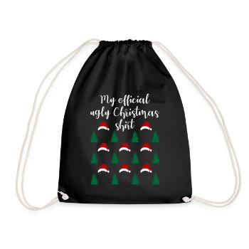 Chemise de Noël drôle de forêt de Noël - Sac de sport léger - noir - Devant
