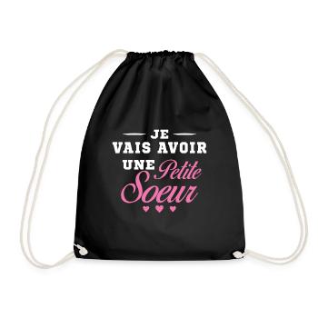 Je Vais Avoir Une Petite Sœur Cadeau Future Soeur - Sac de sport léger - noir - Devant