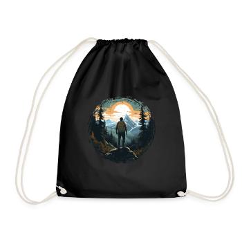 Forest Nature Trekking Adventure - Drawstring Bag - black - Front