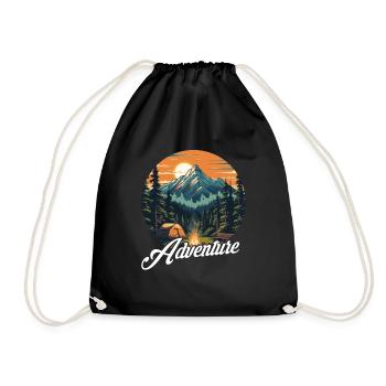 Forest Nature Trekking Adventure - Drawstring Bag - black - Front