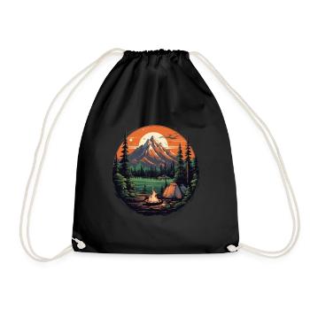 Forest Nature Trekking Adventure - Drawstring Bag - black - Front