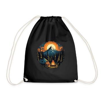 Forest Nature Trekking Adventure - Drawstring Bag - black - Front