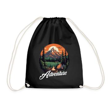 Forest Nature Trekking Adventure - Drawstring Bag - black - Front