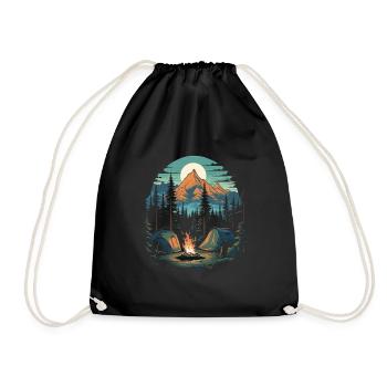 Forest Nature Trekking Adventure - Drawstring Bag - black - Front