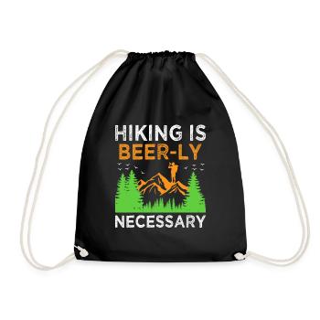 Wandern Wanderer Natur Trekking Outdoor Bergsteigerin - Turnbeutel - Schwarz - Vorne
