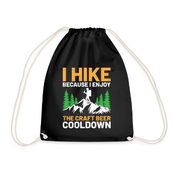 Hiking Hiker Nature Trekking Outdoor Mountaineerin - Drawstring Bag - black - Front