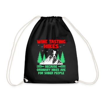Hiking Hiker Nature Trekking Outdoor Mountaineerin - Drawstring Bag - black - Front