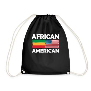 African American Roots Pride Flag - Drawstring Bag - black - Front