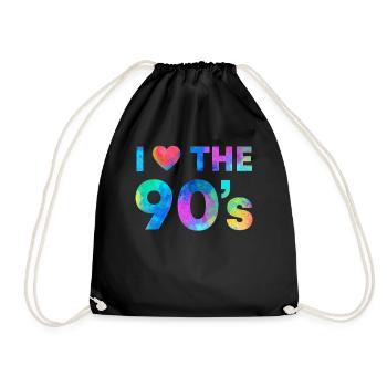 Liebe für 90er Retro Vibes Geschenkidee - Turnbeutel - Schwarz - Vorne