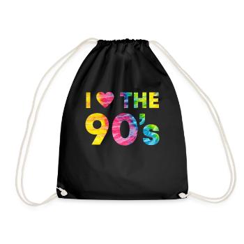 Jaune Rétro Amour Amour Célébration Humeur - Sac de sport léger - noir - Devant