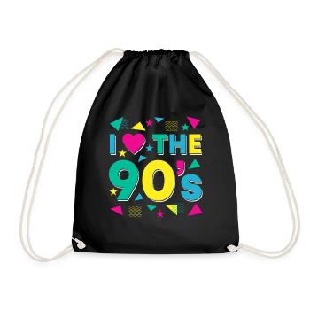 Jaune 90 ' s rétro amour célébration fantaisie - Sac de sport léger - noir - Devant