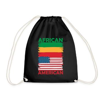 African-American Pride Flag Fusion - Drawstring Bag - black - Front