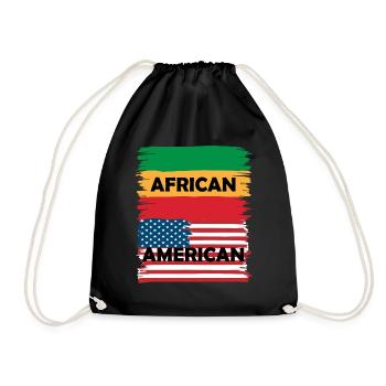 Stolze Afro-Amerik. Flaggen Kunstwerk - Turnbeutel - Schwarz - Vorne