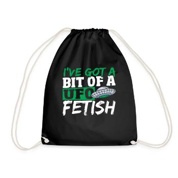 Alien Hunter I've Got A Bit Of A UFO Fetish - Drawstring Bag - black - Front