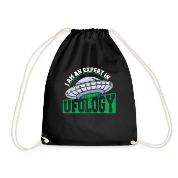 Alien Hunter I Am An Expert In Ufology UFO - Drawstring Bag - black - Front