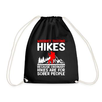 Hiking Hiker Nature Trekking Outdoor Mountaineerin - Drawstring Bag - black - Front