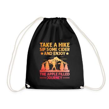 Wanderer, Wandern, Trekking, Outdoor, Natur, Alkohol, Getränk - Turnbeutel - Schwarz - Vorne