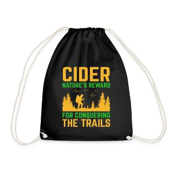 Wanderer, Wandern, Trekking, Outdoor, Natur, Alkohol, Getränk - Turnbeutel - Schwarz - Vorne