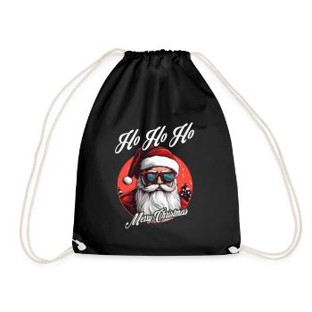 Frohe Weihnachten - Turnbeutel - Schwarz - Vorne