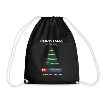 Christmas Call Ignored – Humor for the Holidays - Drawstring Bag - black - Front
