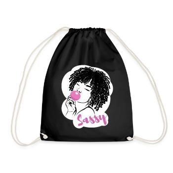 Chic impertinent avec breloque afro - Sac de sport léger - noir - Devant
