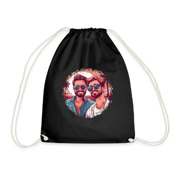LGBT Gay Valentine's Day Idea for Gays - Drawstring Bag - black - Front