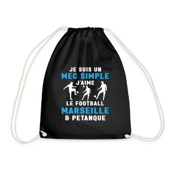 Mec Simple Marseillais Pétanque Amateur Football - Sac de sport léger - noir - Devant