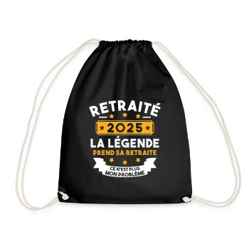 Retraité 2025 Pour Homme Femme Départ Retraite - Sac de sport léger - noir - Devant