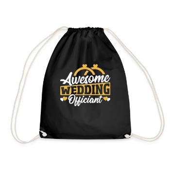 Awesome Wedding Officiant Officiating Licensed - Drawstring Bag - black - Front